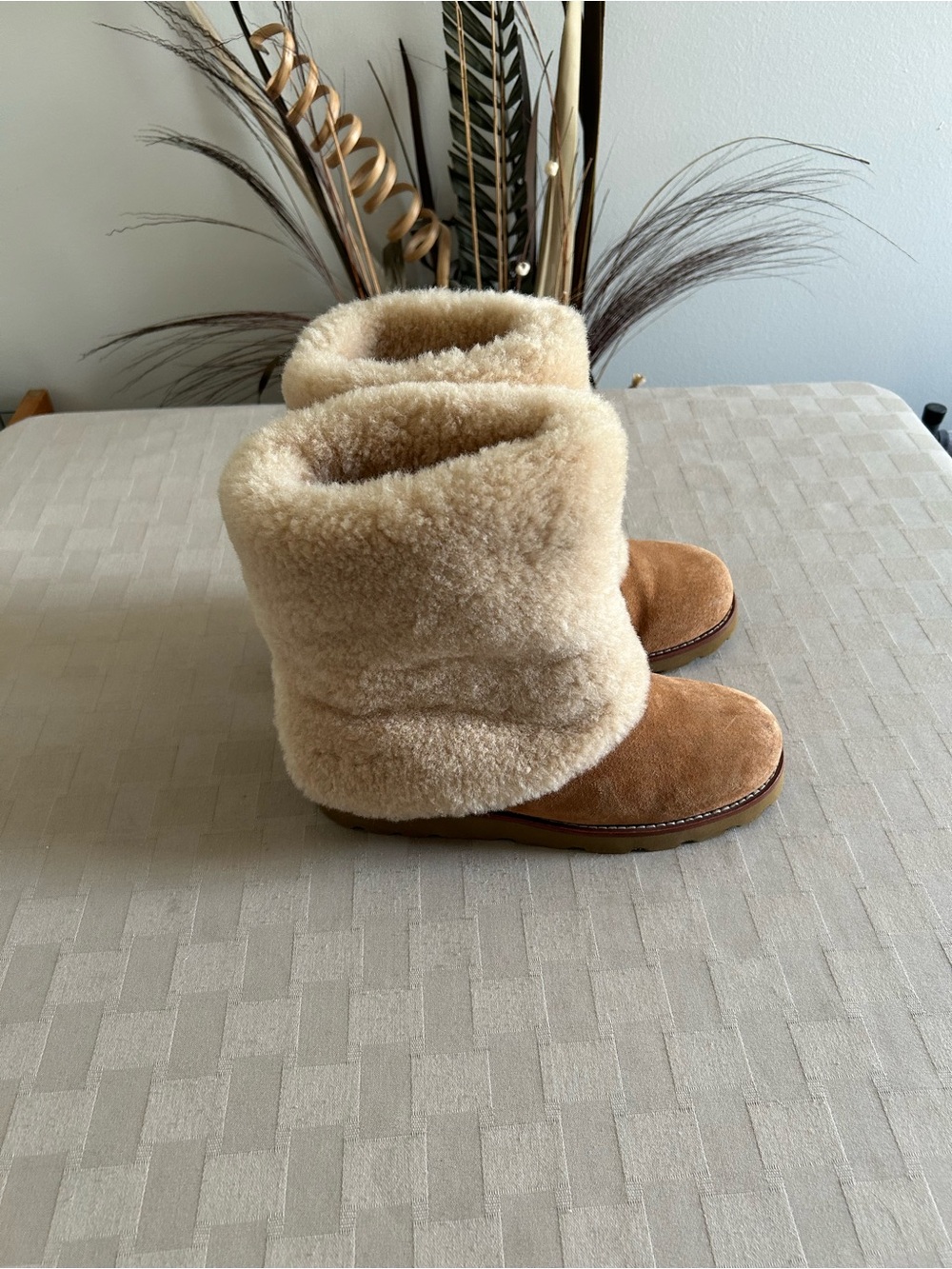 Ugg Camel Tan Suede Maylin Mid Calf Boots - Picture 4 of 11